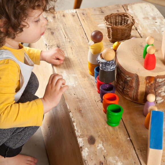 NWT Grapat Wooden Toys Large Adult Nins Light Wood - 2 Pieces - Picture 3 of 4